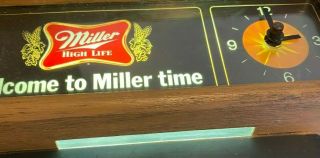 Vintage 1983 Miller high life beer light up clock light up sign Bar Mancave Cave 2