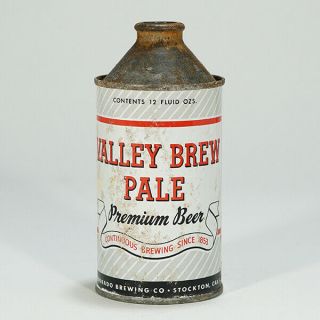 Valley Brew Pale Premium Beer Cone Top Can El Dorado Brewing Stockton Ca 188 - 12