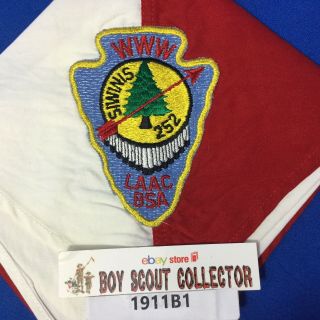 Boy Scout Oa Siwinis Lodge 252 Order Of The Arrow Cotton Neckerchief Red/white