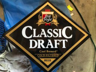 Old Style Classic Draft Beer Sign Lighted Motion Spinning Chasing Vintage Light