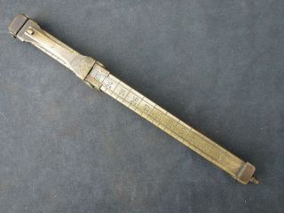 19th Century French Brass And Wood Foot Measure Shoe Size Ruler