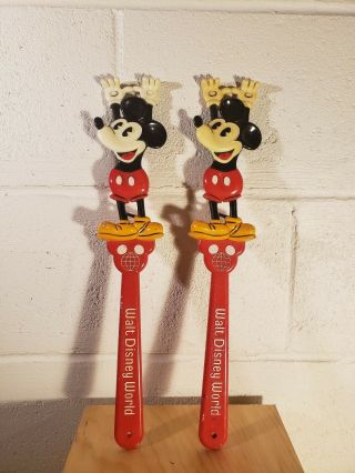 Vintage Mickey Mouse Plastic Back Scratcher Walt Disney World Souvenir Set Of 2