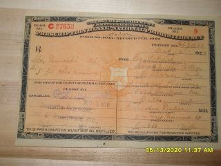 Prohibition Liquor Prescription Dated October 2,  1924,