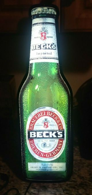 Becks Imported Beer Light Up Bar Sign Wall Hanging Plaque - Decoration