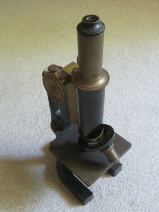 Antique Vintage Bausch & Lomb Brass Microscope Richert Wein