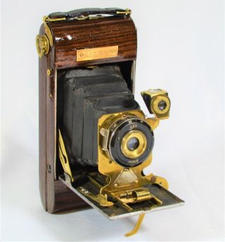 Folding Camera Ansco No.  1 Deluxe 92 - 96 - Year - Old Vintage Custom Santos Rosewood