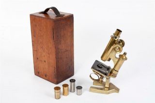 Vintage C1890 " R & J Beck Ltd.   29123 " Brass Microscope With Case 456