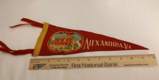 Vintage Mini Felt Pennant Alexandria Va - Carlyle House - Souvenir