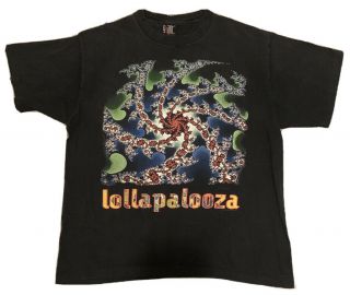 Vtg 1993 Lollapalooza Festival T - Shirt Xl Black Giant 90s Double Sided Band Tee