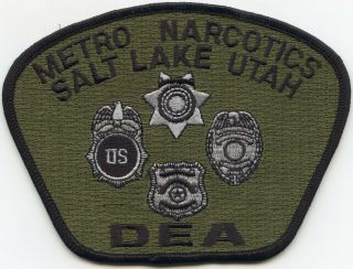 Salt Lake Utah Ut Dea Metro Narcotics Drug Enforcement Sheriff Police Patch