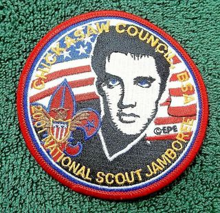 Boy Scouts 2001 National Jamboree Chickasaw Council " Elvis " Patch,  Tn.