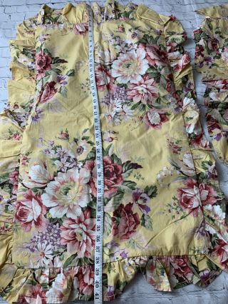 2 Ralph Lauren Brooke Ruffle Pillow Shams Vintage Yellow Floral Sophie? 2