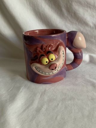 Alice In Wonderland Cheshire Cat Disney Store Coffee Mug 3d Ceramic 3 - D