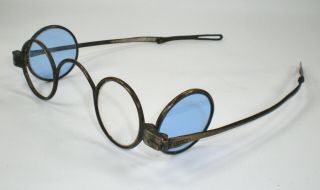Antique Ca.  1800 Hirsch Spectacles With Double Lenses Vintage Eyeglasses