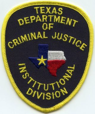 Texas State Department Of Criminal Justice Yellow Doc Corrections Police Patch