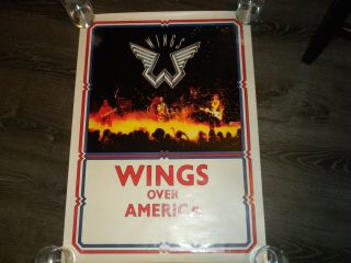 Vintage Paul Mccartney Wings Over America Tour Poster 30 " X21 - 1/2 " Tack Holes