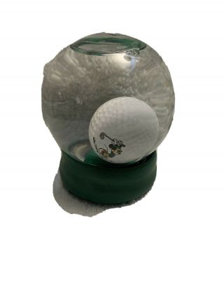 Disney Mickey Mouse Snowglobe Golf Ball Tee Walt Disney World Green Snow Globe