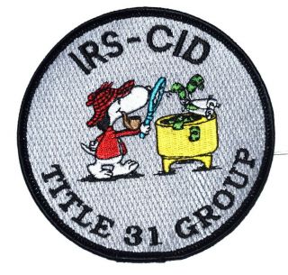 Washington Dc - Irs - Cid –title 31 Group – Federal Sheriff Police Patch Snoopy