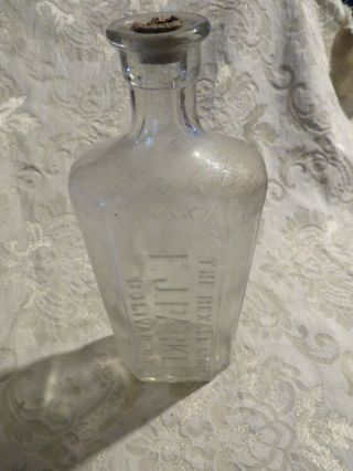 Antique Medicine Bottle F.  J.  Parker Bolivar,  Ny.  The Rexall Store