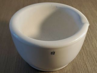 Large Heavy 5 " Coors White Porcelain Mortar Only No Pestle