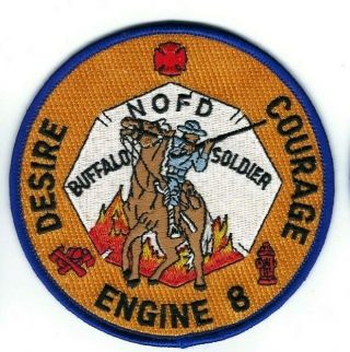 Orleans La Louisiana Fire Dept.  Engine 8 Patch - Tall Letters