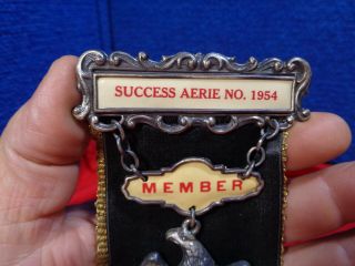 Vintage 1954 F O E Medal Pin Ribbon 16.  HARTFORD WISCONSIN IN MEMORIAM 2