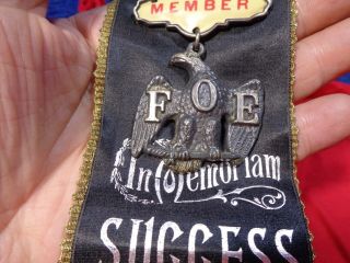 Vintage 1954 F O E Medal Pin Ribbon 16.  HARTFORD WISCONSIN IN MEMORIAM 3