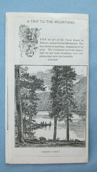 1870s Georgetown Colo.  Territory A Trip To The Mountains Brochure - C.  C.  Railroad