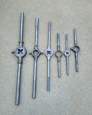 6pc Vintage Lrg Die Wrenches,  Card 26 " 9,  Bay State 22 - 1/2 " 6,  Gtd 13 " 1853,