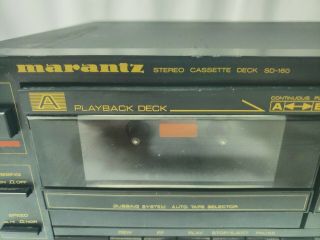 Vintage Marantz Stereo Dual Cassette Deck Player SD - 160 Recorder black 2