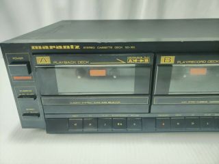 Vintage Marantz Stereo Dual Cassette Deck Player SD - 160 Recorder black 3