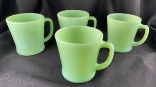 4 Vintage Fire King Jadeite Jadite Oven Ware D Handle Mugs Coffee Cups Mugs