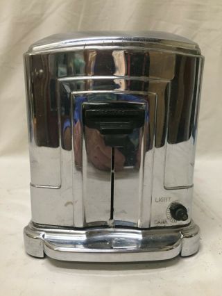 Vintage McGraw Electric Company Toaster 1B5 Art Deco 2 Slice Chrome 2