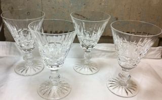 Vintage Set Of 4 Waterford Crystal Tramore Claret Wine Glasses