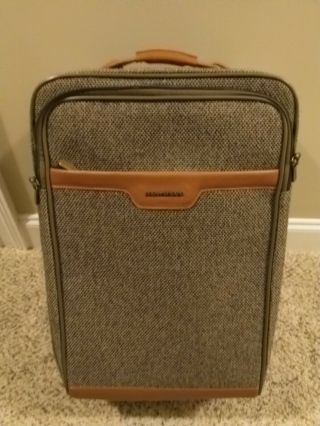 Vintage Hartmann Tweed Leather Rolling Wheeled Travel Bag Luggage 24” Expandable
