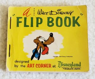 Pluto Flip Book Art Corner 1960s Disneyland Vintage Animation 3 5/8 X 3 Inches