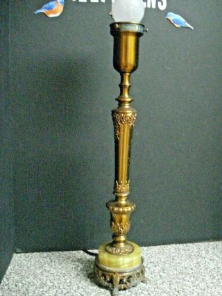 Vintage Rembrant Masterpiece Brass & Marble Table Lamp