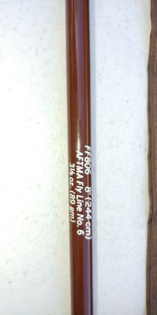 Vintage Fenwick Fly Rod,  FF806 8’ 3 1/8oz No.  6 Line With Hard Case and Bag 2