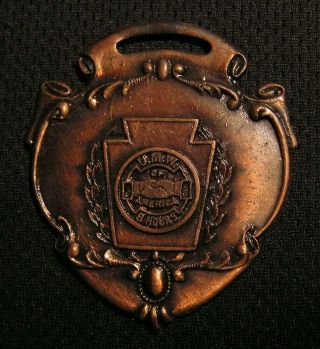 Antique Umw United Mine Workers Of America Watch Fob Medal Union Mining 8 Hr Day