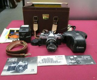 Vintage 1978 Canon Ae - 1 Program 35mm Slr Camera W/ 50mm F/1; 1.  4 Lens W/case