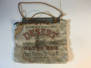 Vintage Desert Water Bag Ames Harris Neville Co San Francisco