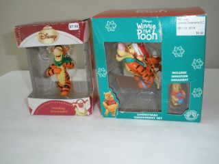 Set Of Two Disney Winnie The Pooh Featuring " Tigger " Christmas Holiday Ornaments