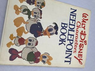 Vintage Walt Disney Characters Needlepoint Book (1976 Random House) Hardcover