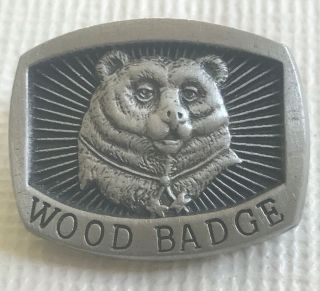 Boy Scouts Pewter Wood Badge Pin Bear