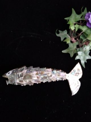Articulated Abalone Shell Fish Bottle Opener Vintage From The 60s 2