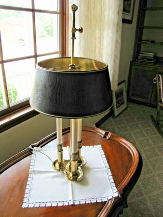 Vintage Stiffel Bouillotte Brass Three Candle Lamp