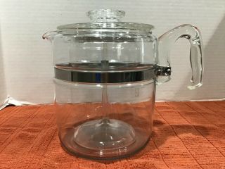 Vintage Flameware Pyrex Glass 9 Cup Coffee Pot Percolator 7759 All