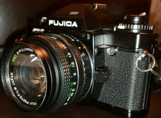 Vintage Fujica Ax - 5 Slr 35mm Film Camera (black) W/accessories.