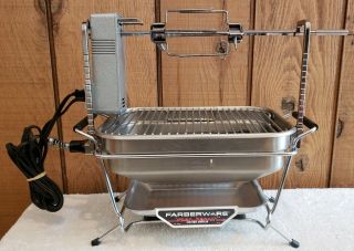 Vintage Farberware Open Hearth Rotisserie Indoor Grill Broiler 454 - A All Metal