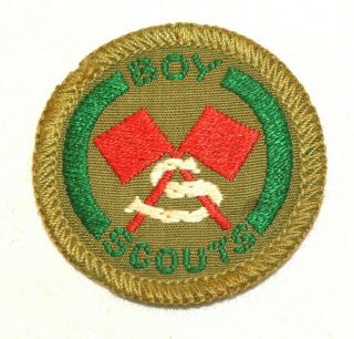 Boy Scout Signaller White Rope S Proficiency Award Badge White Back Troop Large